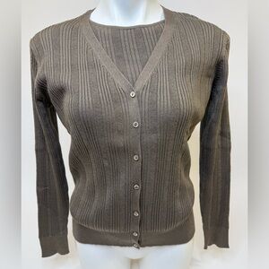 Belford Silk Ribbed Cardigan Set
